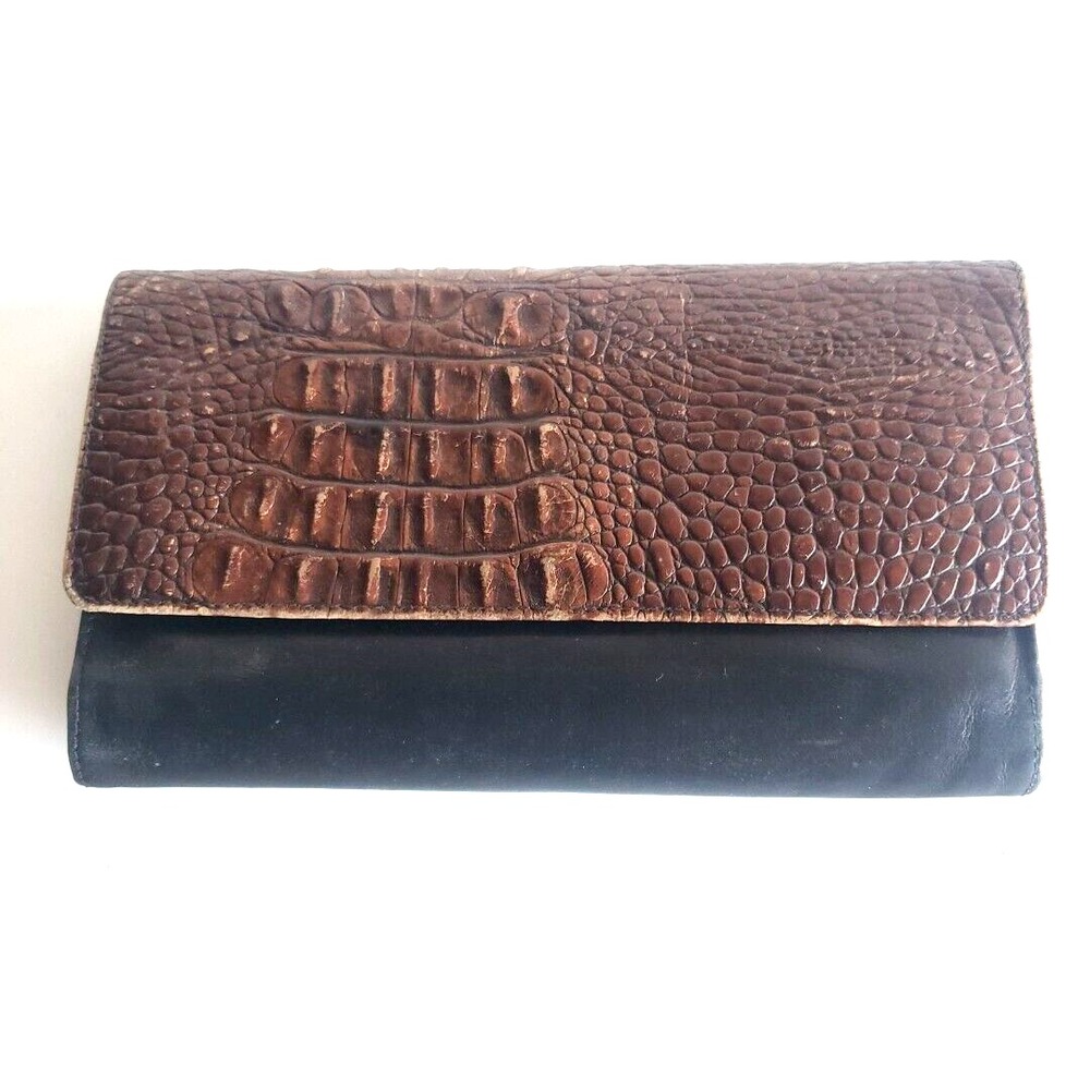 Brahmin Wallet Skyler Feline Ombre Croc Melbourne Passport Wristlet Clutch